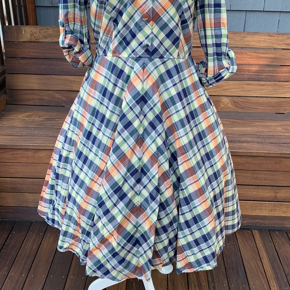 Eshakti XL 16 Plaid Dress Vintage Pinup Autumn Vibes - Picture 4 of 9